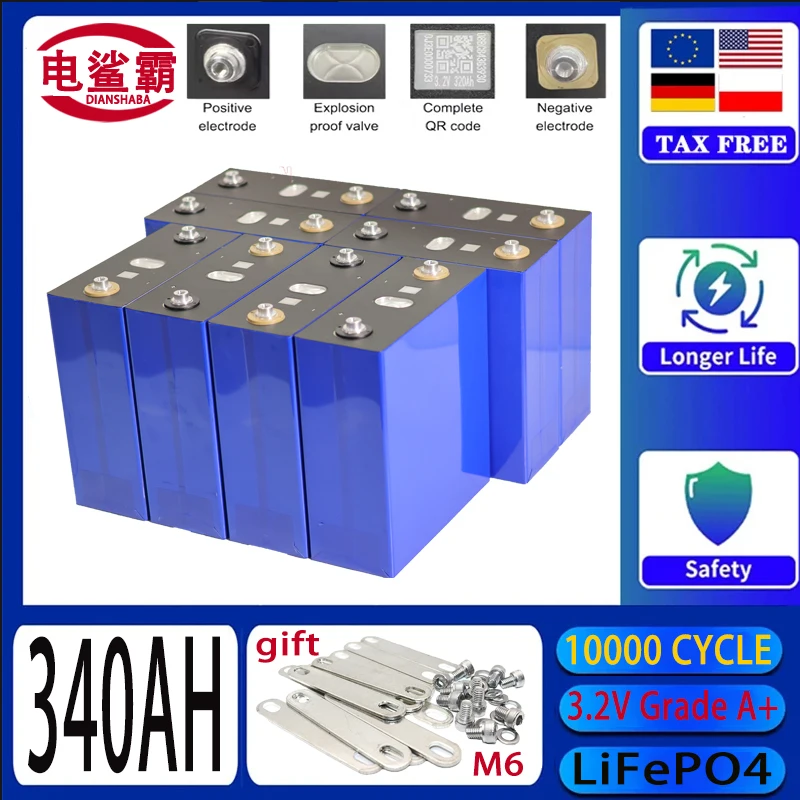 

ultra large capacity 3.2V nut type lithium iron phosphate battery,340AH suitable for RV camping, golf, solar energy systems
