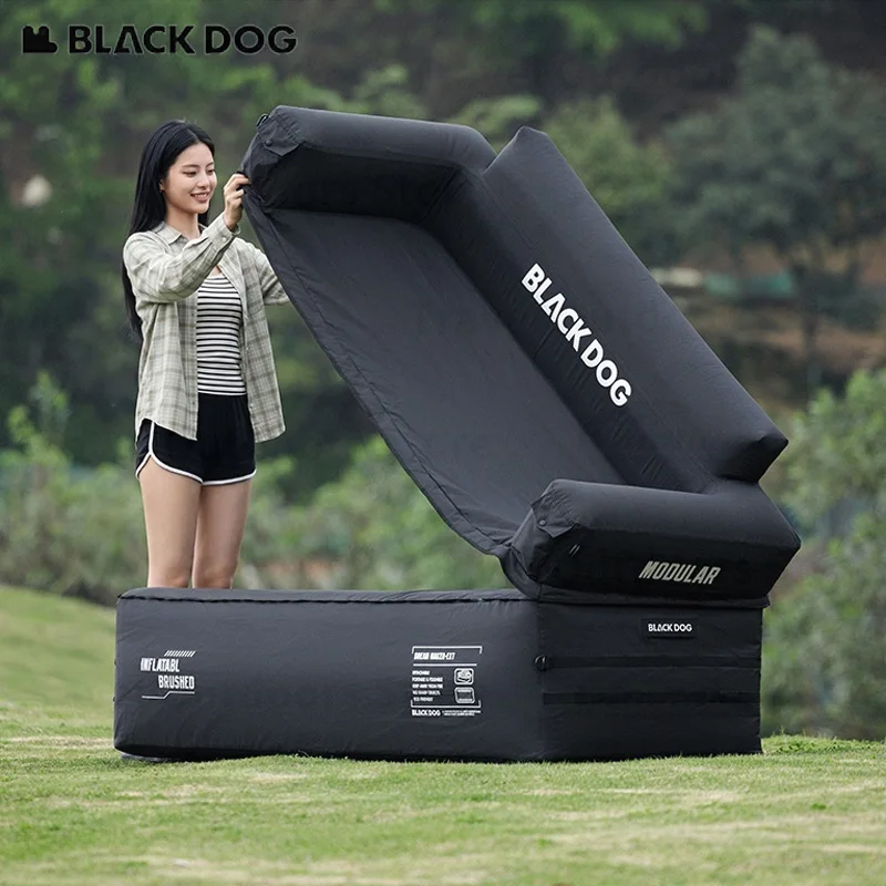 BLACKDOG Automatisches Doppel-Luftsofa, verdickt, mit eingebauter Pumpe, bequem, tragbar, für Camping, Freizeit, Picknick, Luftmatratze
