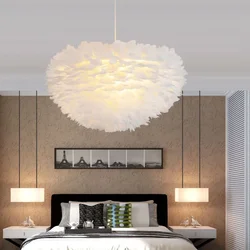 Nordic Feather Chandelier Modern LED Pendant Lamp Hanging Light for Living Room Bedroom Home Decor Creative Suspension Lustre