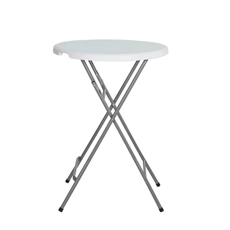 Factory Delivery Outdoor Home MDF Folding Diameter 80cm Round Foldable Tables for Events Long Legs High Table bar Mesa Plegable