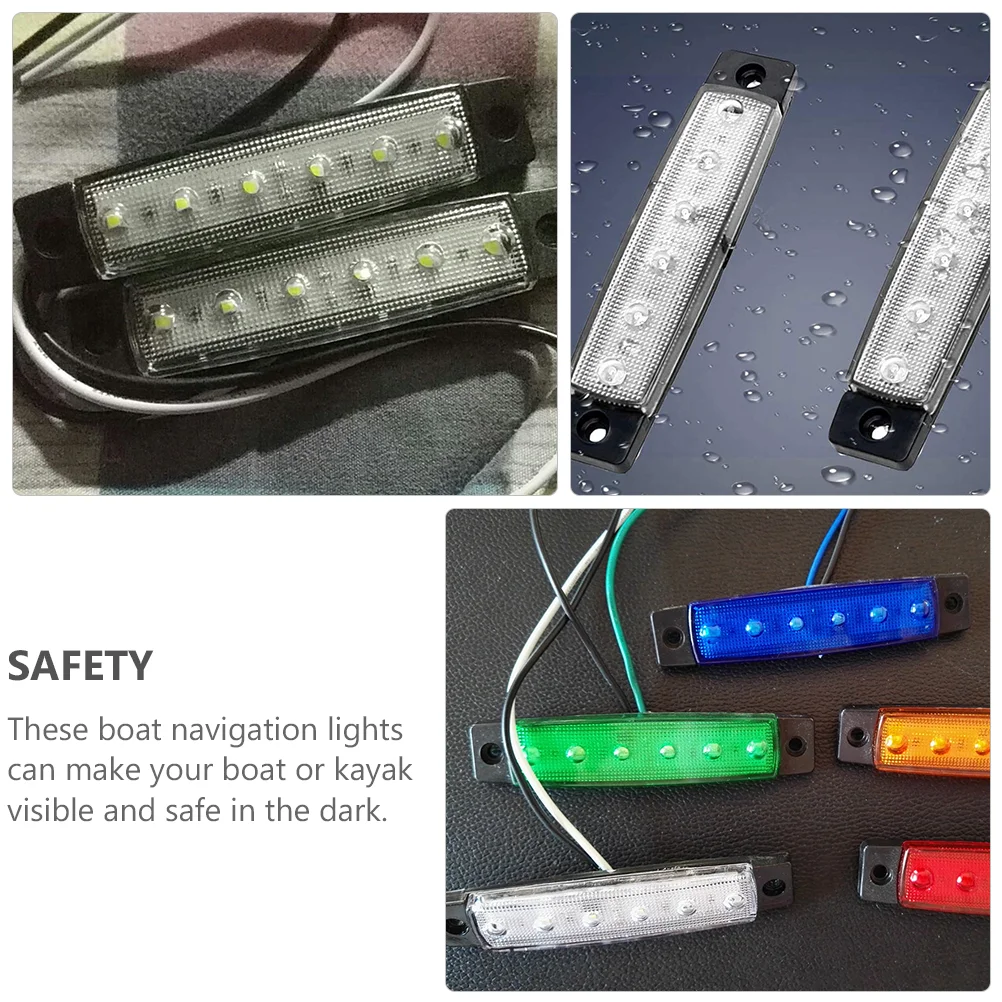 6 Pcs 6led Boat Light Equipment Supplies for Accessories Leisure Anchor Sailboat Nautical Interior Lights Bar Strip Kayak Stern