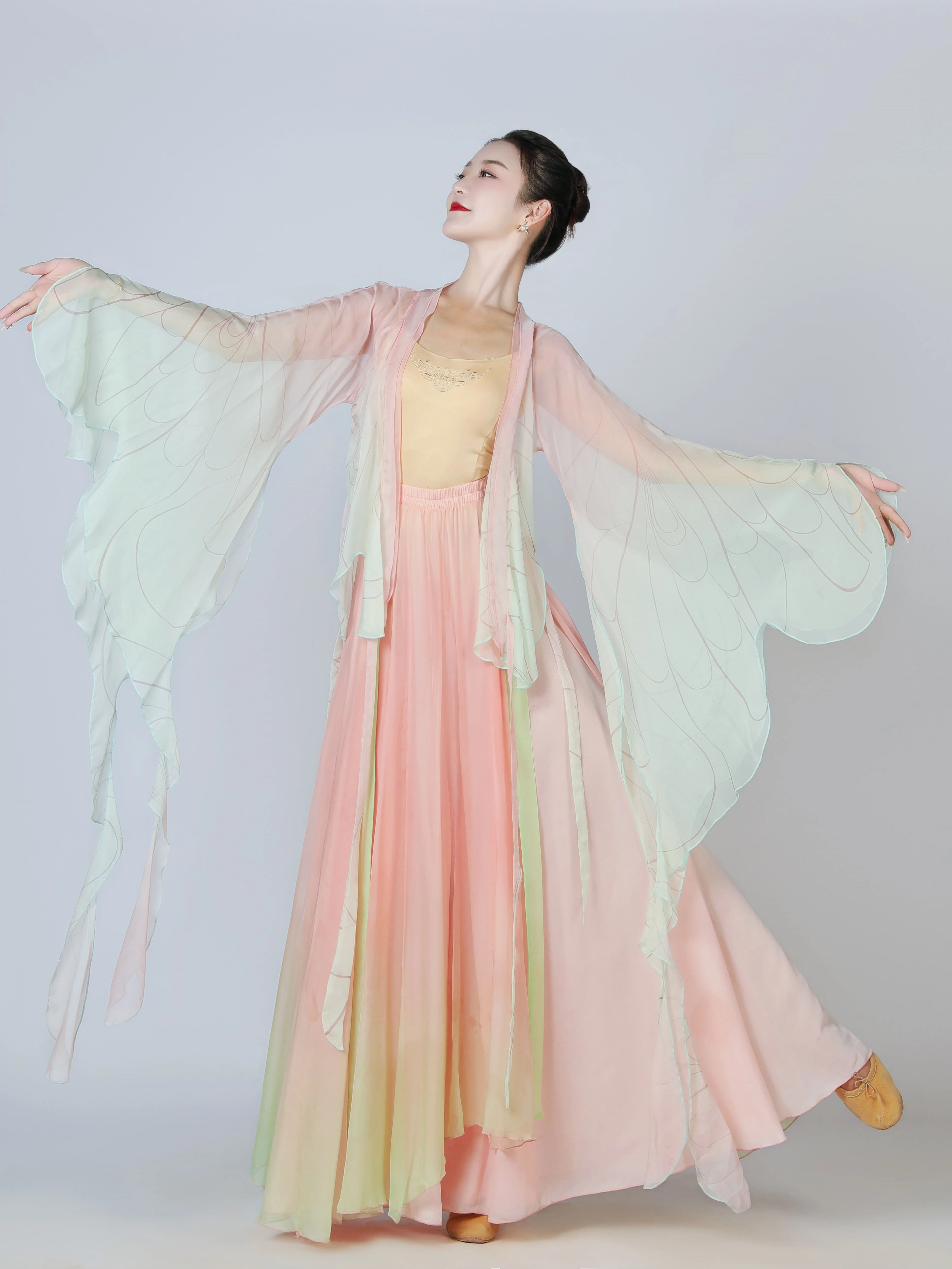 Taniec ludowy w stylu chińskim Klasyczna tancerka Kostiumy Hanfu Odzież damska Yangko Sukienka do ćwiczeń tanecznych na scenę