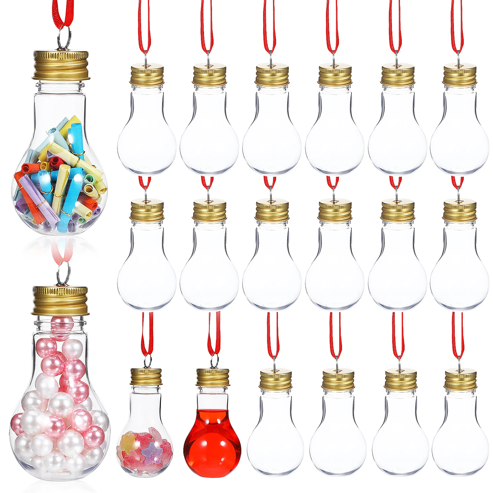 

25 Pcs 50ML Clear Plastic Fillable Ornament Balls Booze Balls For Diy Craft Projects Home Decor Xmas Tree Hanging Christmas