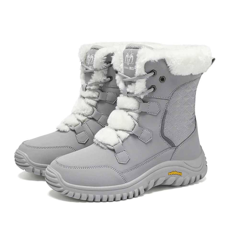 

New Winter Women Boots Platform Snow Shoes Keep Warm Thigh High Boots Outdoor Ladies Slip on Comfortable Fur Femme Walking Shoes