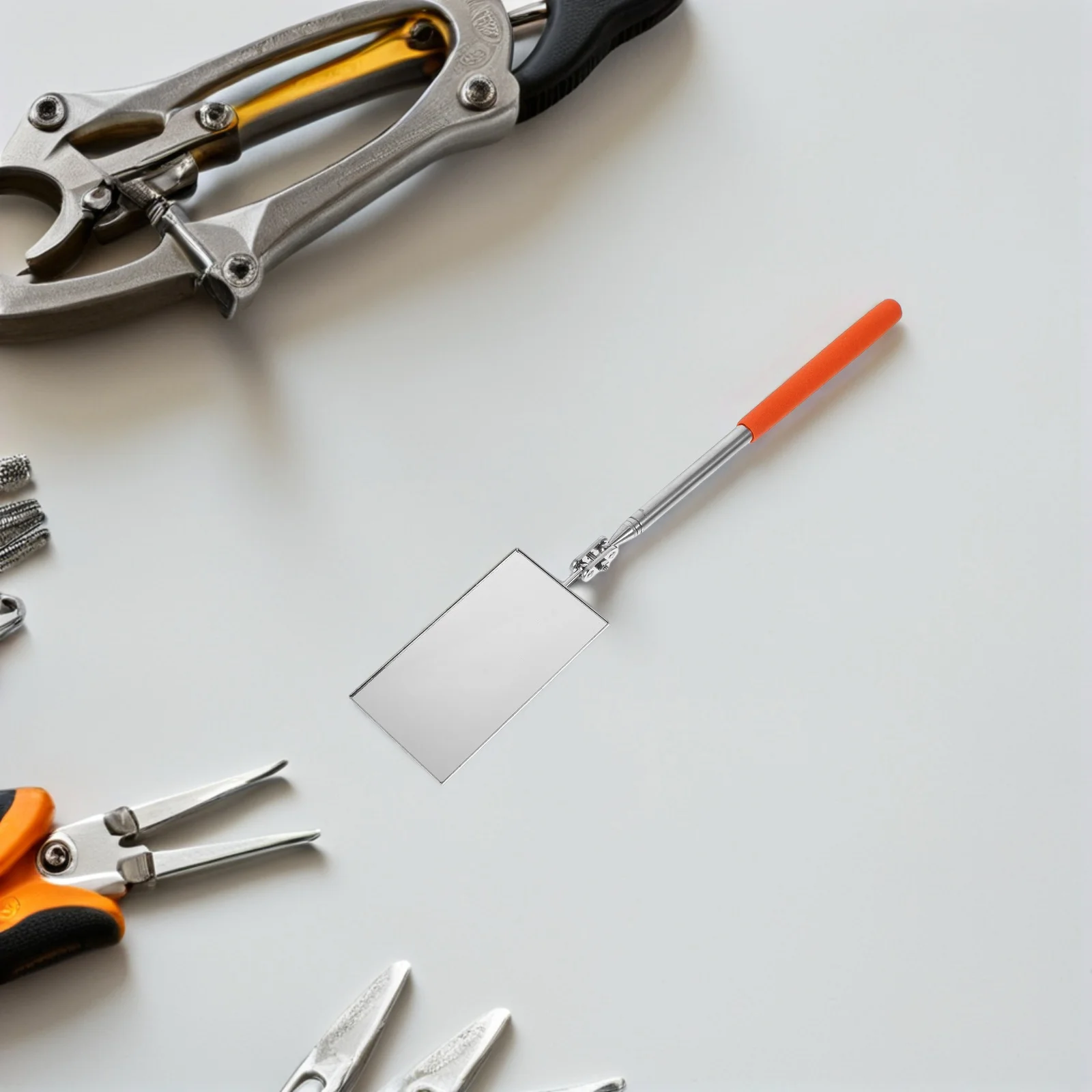 Vehicle Inspection Mirror Foldable Large Reflective Surface Portable for Car Maintenance Auto Inspection Tool