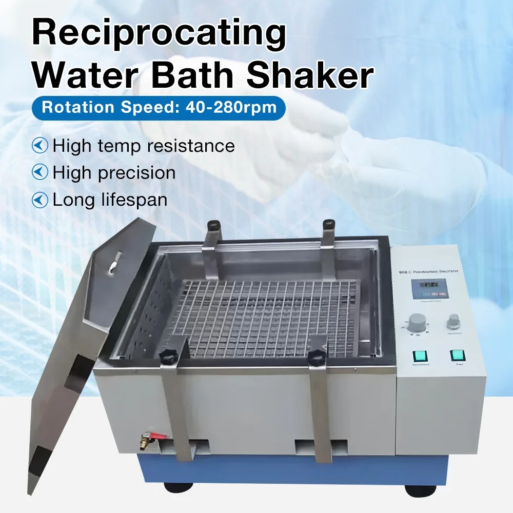 Manufacturer High Precision Shaker for Lab 40-280rpm High Temp Resistance Reciprocating Water Bath Shaker Laboratory Oscillator
