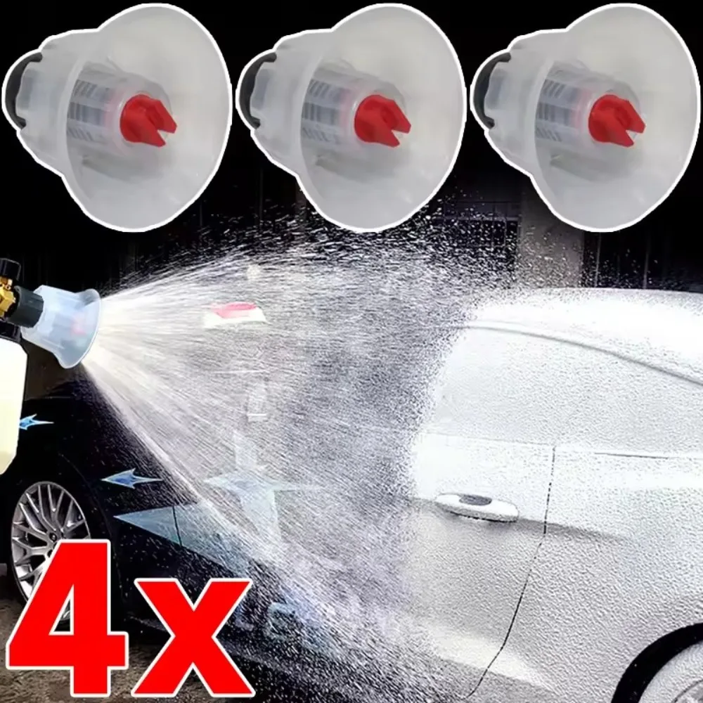 4/1 Stück Schaumdüse für Autowäsche, Windschutzscheiben-Schaumdüse mit Innengewinde 16mm, Autowasch-Wasserpistolen-Düse