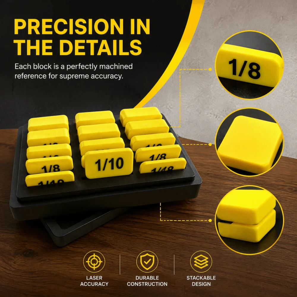 Durable Woodworking Setup Blocks Accurate Measurement Precision Precision Spacer Blocks With Storage Case 3d Print