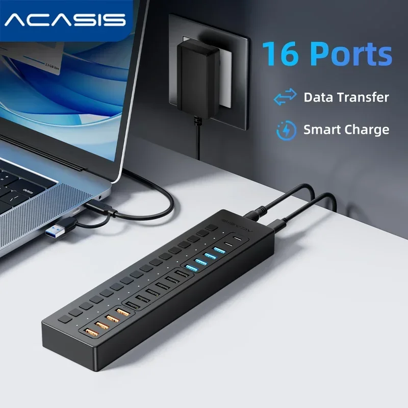 acasis-usb-c-splitter-16-ports-usb-extender-for-keyboard-mouse-printer-type-c-hub-for-macbook-pro