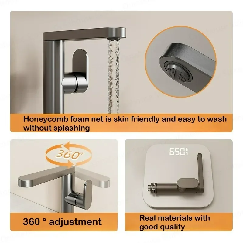 

Dual-use Basin Faucet with Hose 360 Degrees Rotation Hot And Cold Water Washbasin Tap for Bathroom