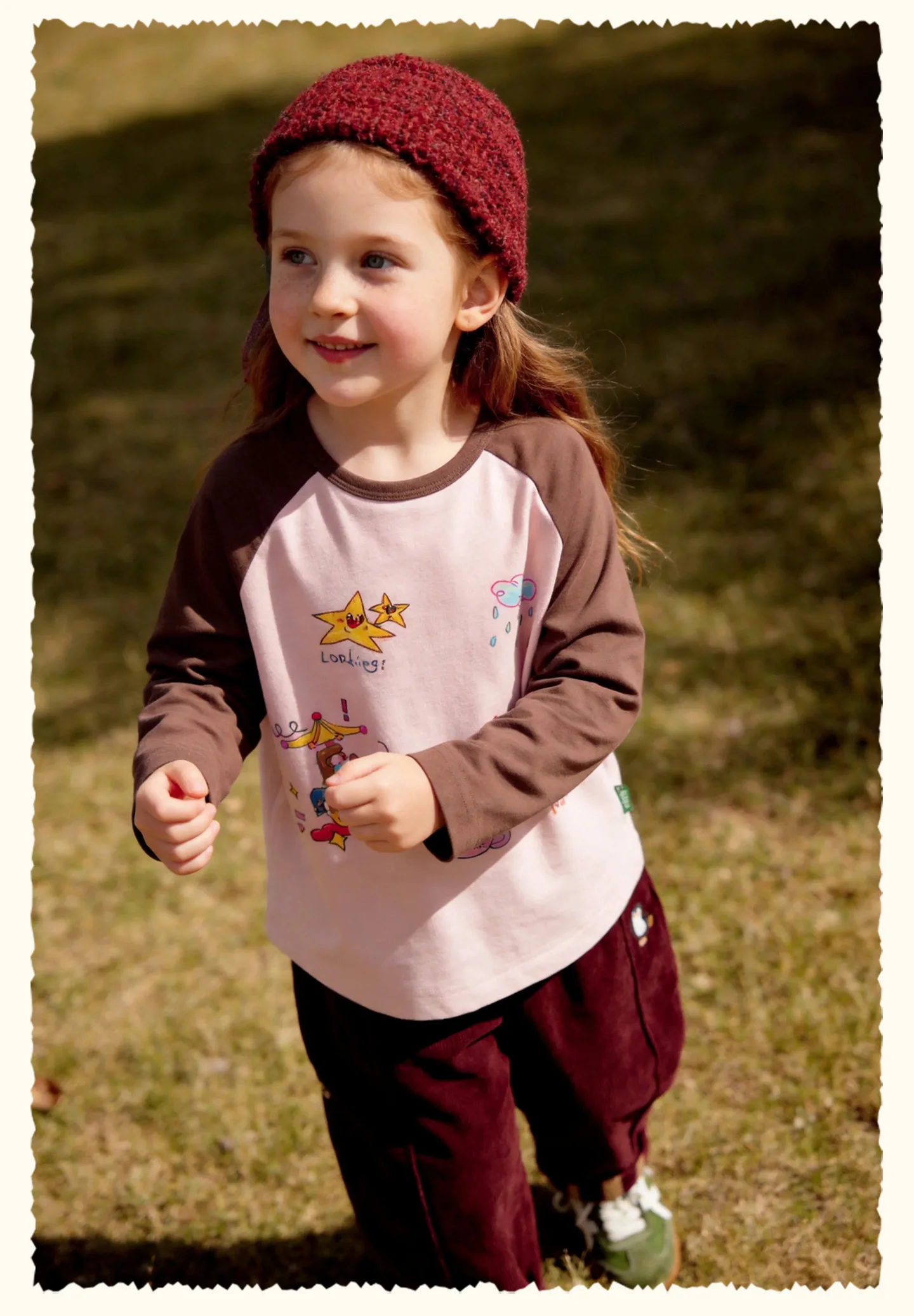 Amila 2026 Herbst Neues Stylisches und Bequemes Kinder-T-Shirt mit Niedlichem Patchwork-Farbblock und Kreativem Musterdesign Langarm – Detail 19