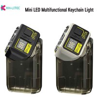 New Mini LED Multifunctional Keychain Light With Digital Display Work Light  Magnetic Pen Clip Rotatable Flashlight