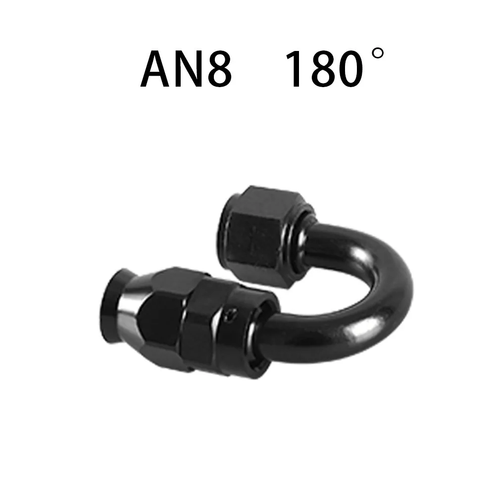 AN4/6/8/10/12 Recht 0 ° /45 ° /90 ° /120 ° /180 °   Graad PTFE olie brandstof draaibare slanguiteinde olie slanguiteinde adapterset zwart