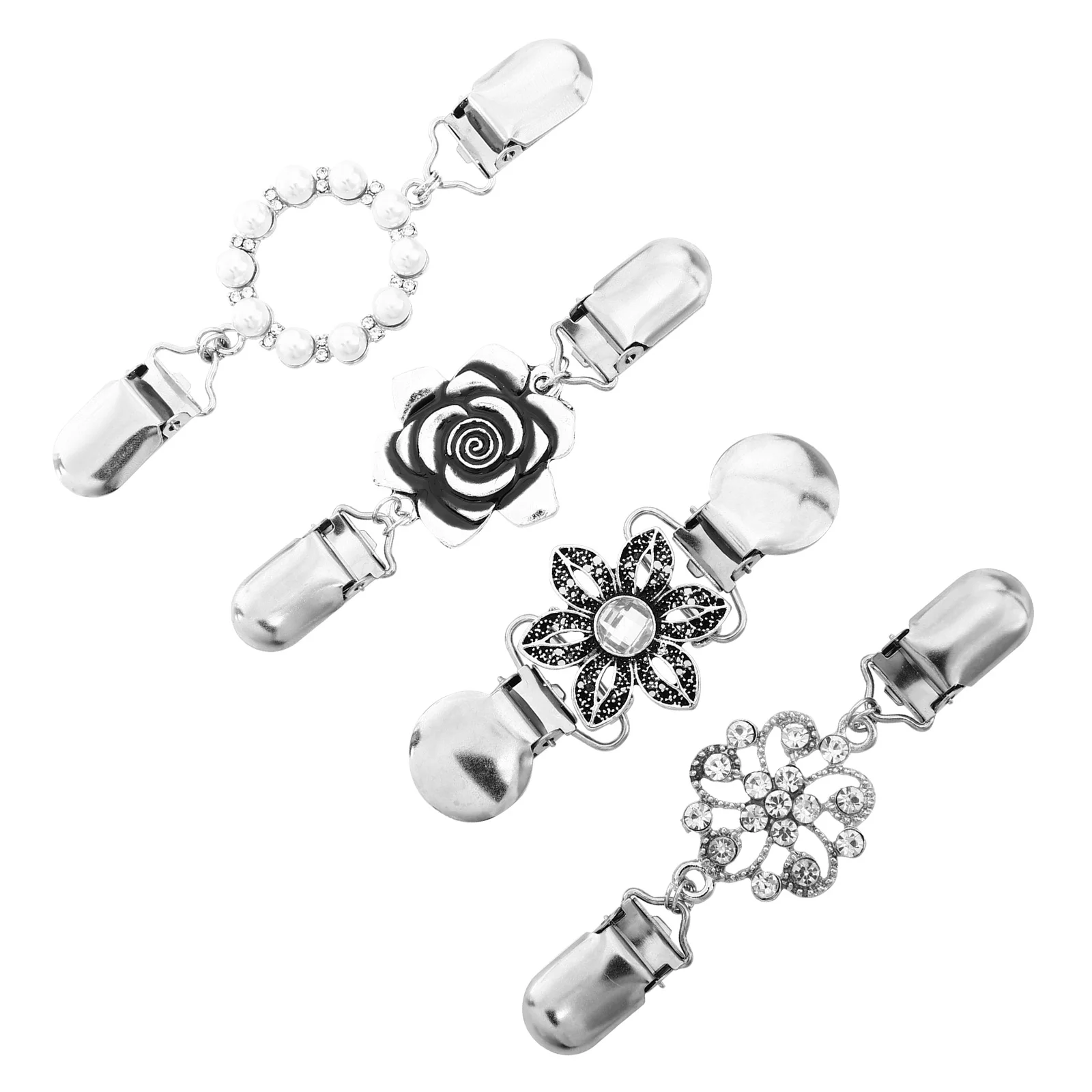 4 قطعة نمط الأزهار خمر شال كليب سترة أنيقة طوق فستان بروش كليب النساء الملابس التبعي دبابيس تثبيت عصرية #4