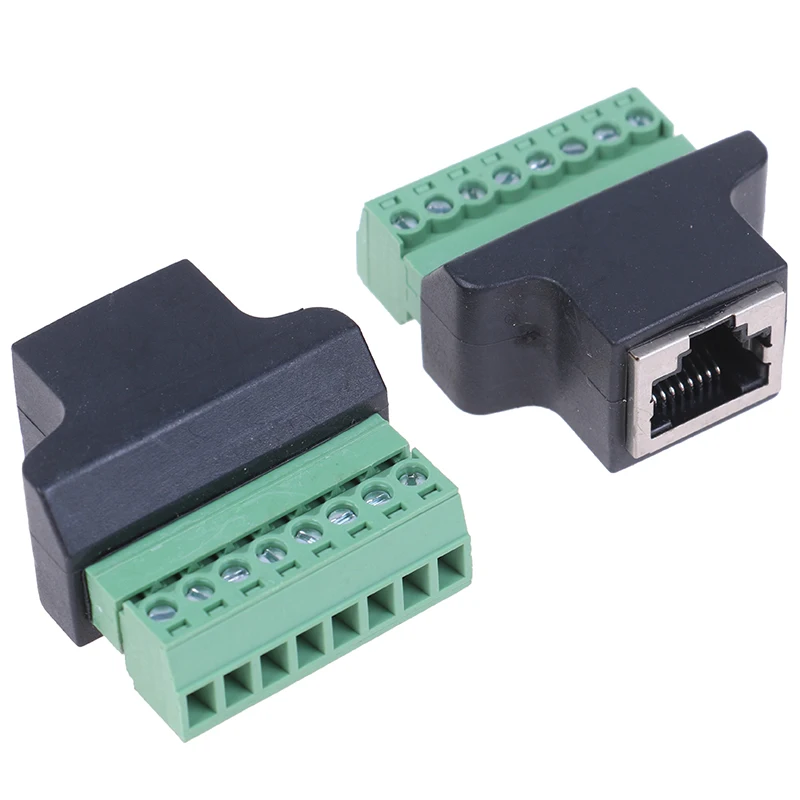【C】1Pc RJ45 Female to Screw Terminal Adaptor 8 Connector for CCTV DVR Network Cable Adapter Converter