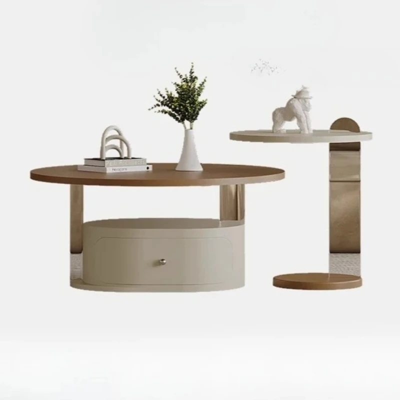 Modern simple suspended coffee table combination acrylic round living room household small apartment designer storage creativity