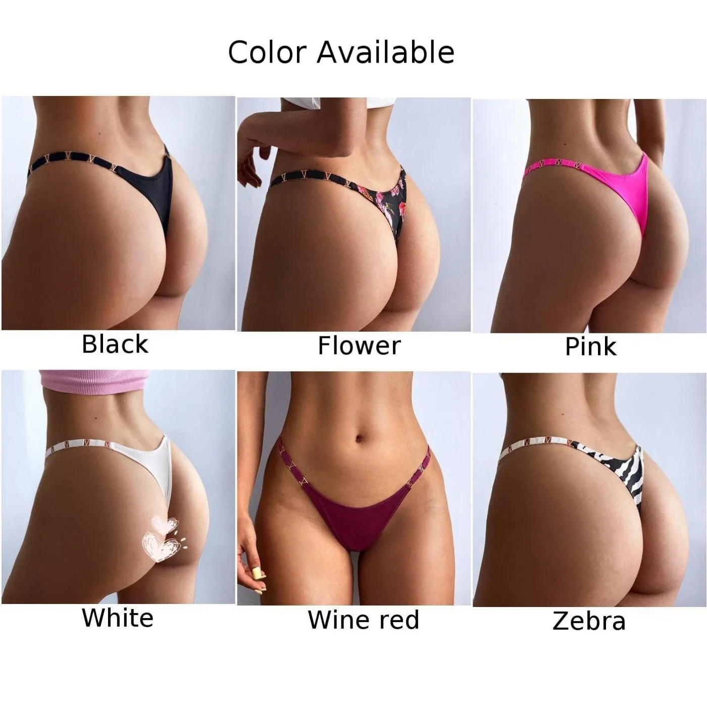 Sexy High Cut Gstring Thongs Tback for Women, Breathable Underwear Panties, Lingeries Sleepwear, M XL Sizes Available