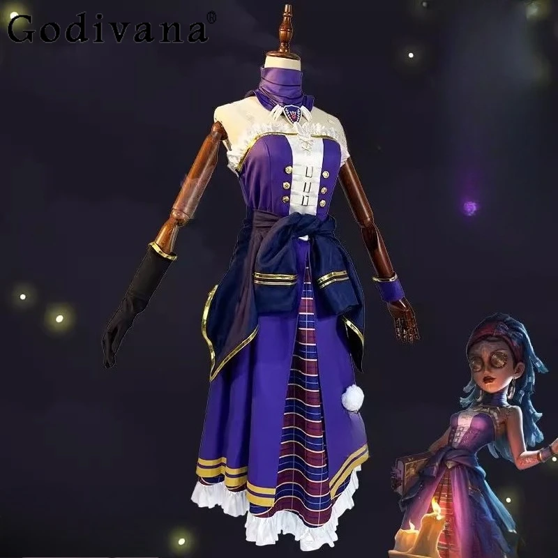 手袋メガネ小道具セット女性制服セットアイデンティティⅤエンチャントレスコスプレスーツ女性ハロウィンパーティー新しいジャケット衣装