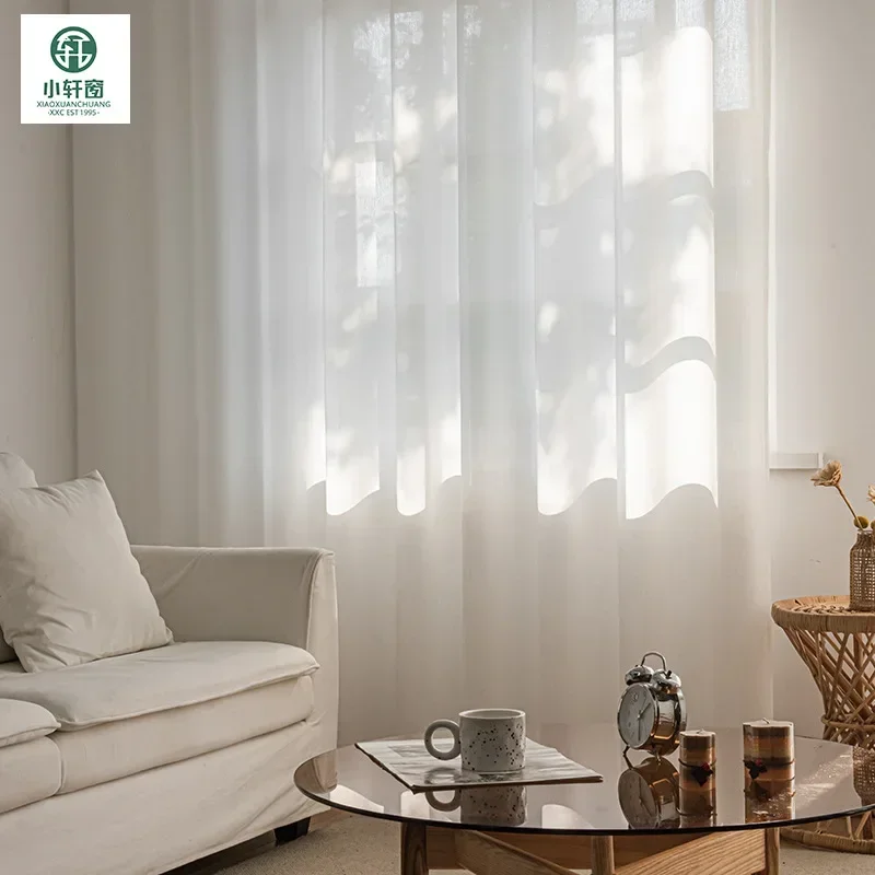 (24) Customized New Style Plain Light Luxury Window Screen Pure Color Light-transmitting Gauze Curtain