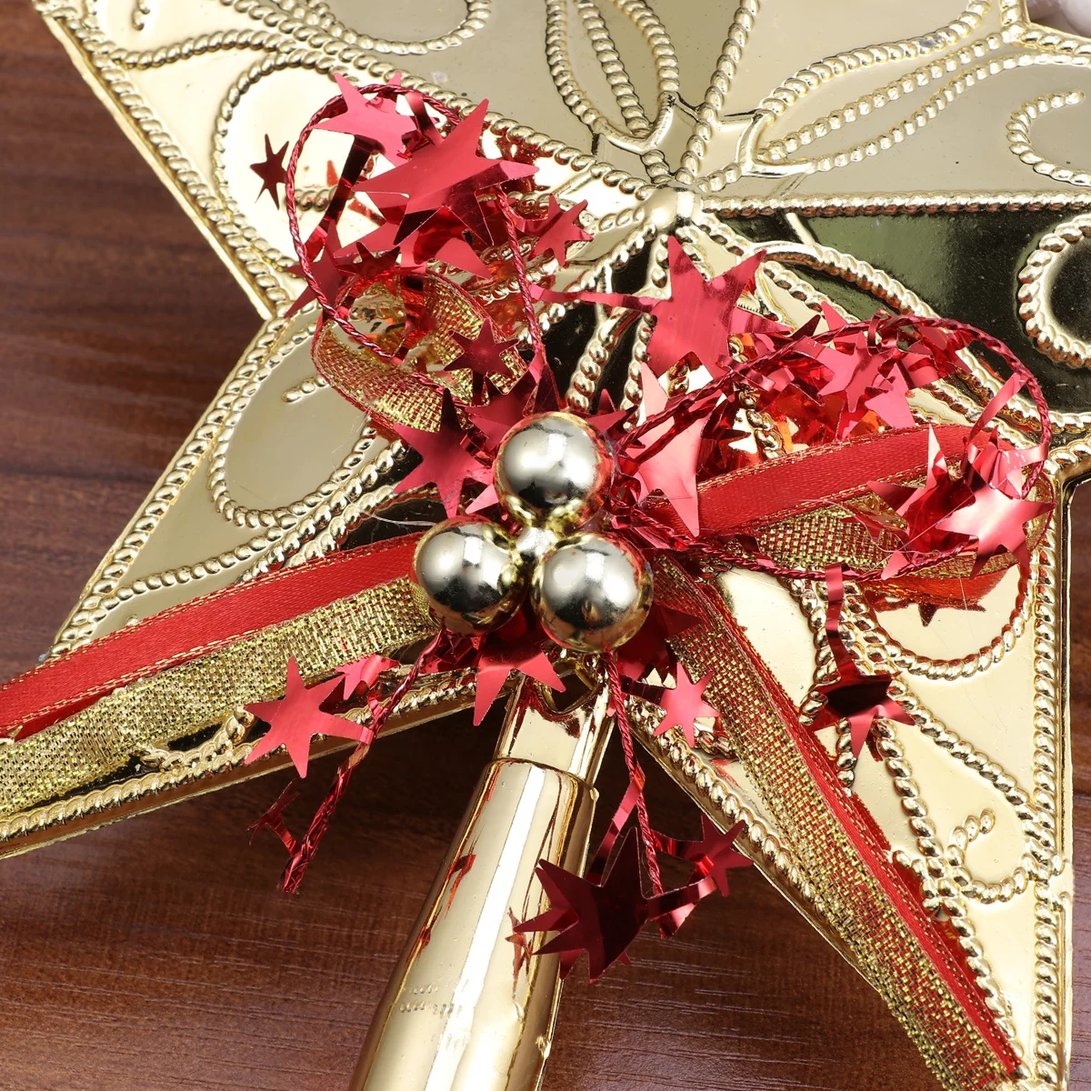 20 سنتيمتر الذهبي التألق شجرة عيد الميلاد ستار توبر قسط عطلة الديكور المنزل حفلة فندق بار مطعم عيد الميلاد #1