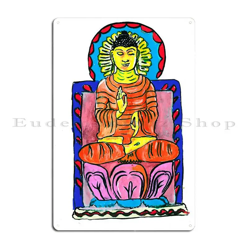 Buddha Enlightenment Metal Sign Wall Cave Plaques Create Party Print Tin Sign Poster