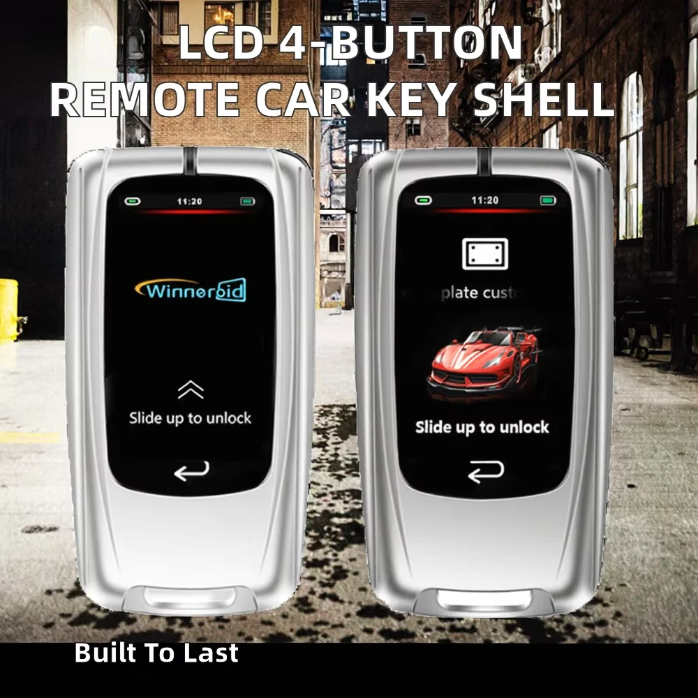 SK-12 Hot-selling Advanced Intelligent Digital LCD Silver Key Shell Aluminum Alloy 4-Button Remote Control Car Key
