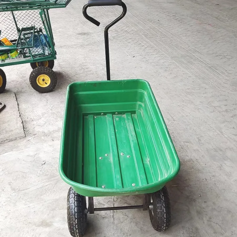 Foldable Garden Dump Cart, Heavy Duty Outdoor Utility Wagon, Multifunctional Transport Trolley For Yard Farm Cargo Hauling