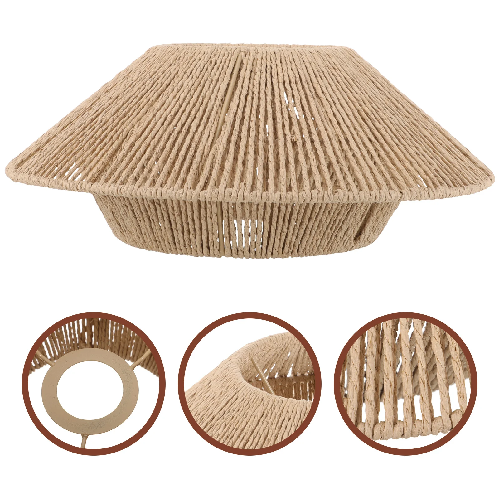 

Shade Chandelier Lamp Small Lampshade Woven Rattan Shades for Pendant Light Cordless Table