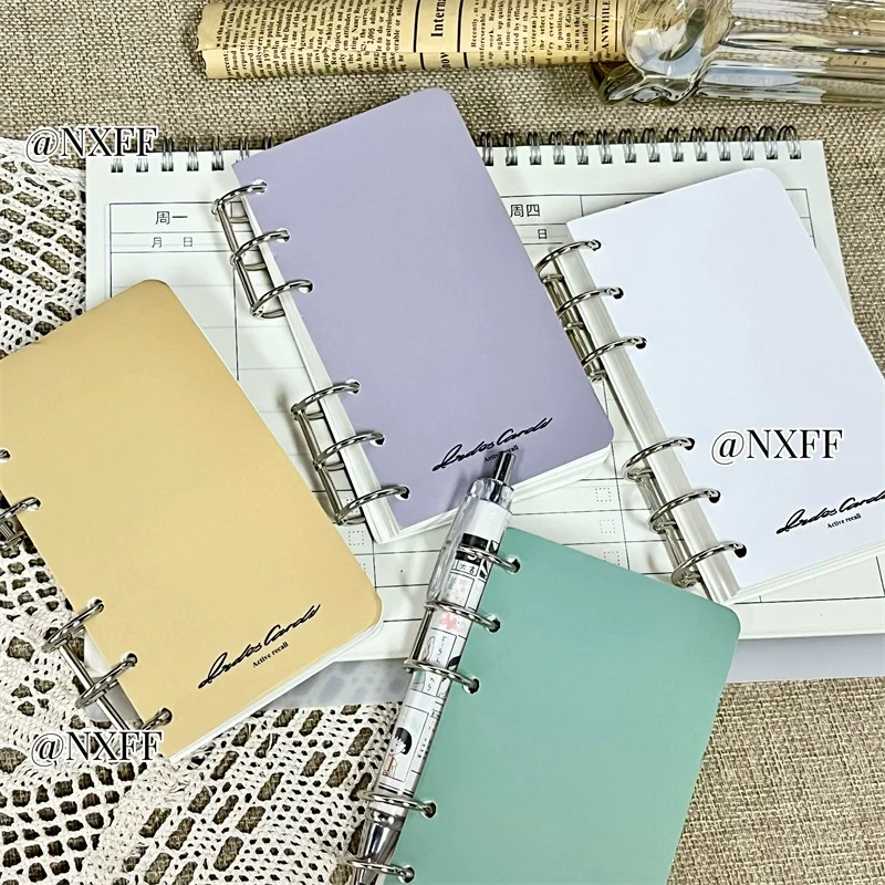 A7 Retro Loose-Leaf Notebooks With 150 Blank Pages Mini Cute Learning Notepad Color Cover Solid Binder Planners Student Supplies
