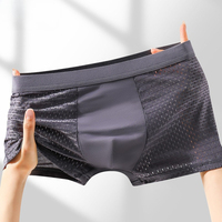 4pcs Ice Silk Boxers For Man Underwear Sexy Men's Mesh Panties Plus Size Brands Mens Underpants Shorts homme boxer cueca