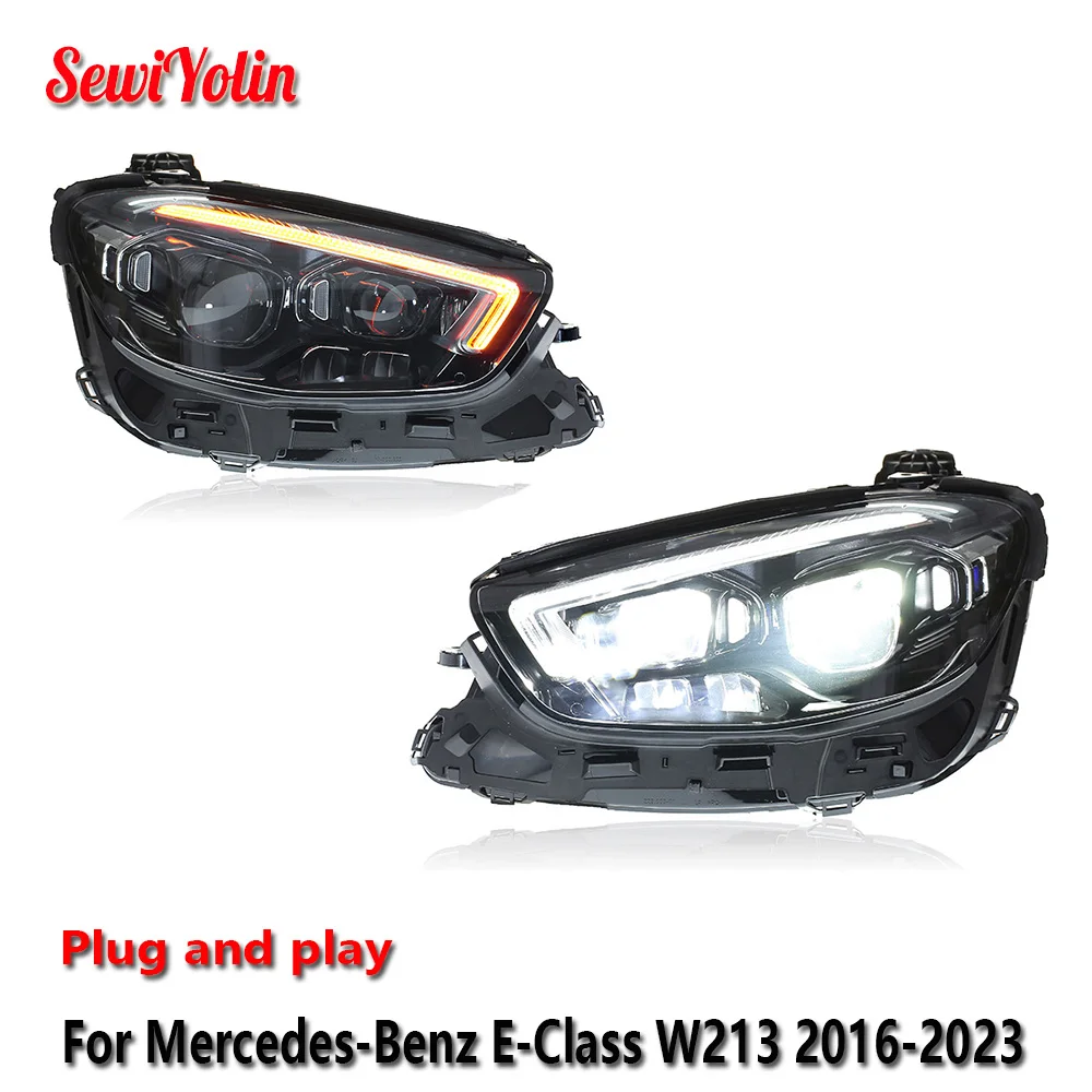 

Car LED Headlight Light Assemblies For Mercedes-Benz E-Class W213 2016-2023 Auto Fog DRL Brake Turn Signal Lamp Plug and Play