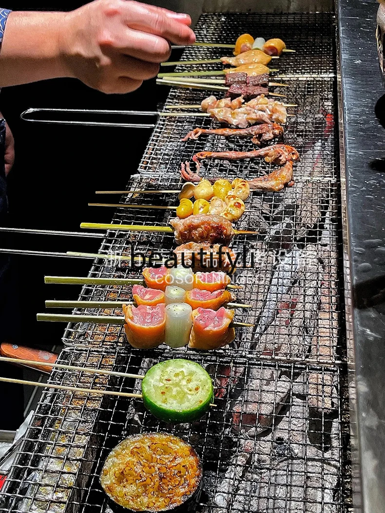 Kommerzielle Ausrüstung zum Braten von Vögeln, japanischer Holzkohlegrill, Holzkohle-Braten von Vögeln, Edelstahl-BBQ-Grill