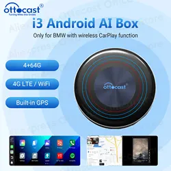 OTTOCAST Android 13 OttoAiBox i3 AI Box for NetFlix for BMW ID6 ID7 ID8 for Kia Hyundai Built in Wireless Carplay Car Accessorie