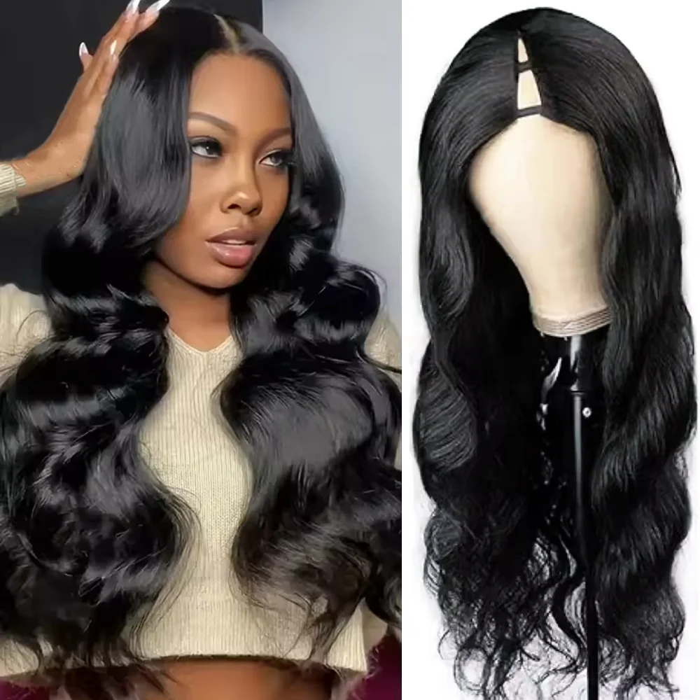 32 بوصة طويلة الجسم موجة الخامس جزء شعر مستعار 100% شعر بشري خام اللون الطبيعي الخامس جزء الباروكات للنساء المبتدئين ودية شعر مستعار بشري 200 الكثافة #1