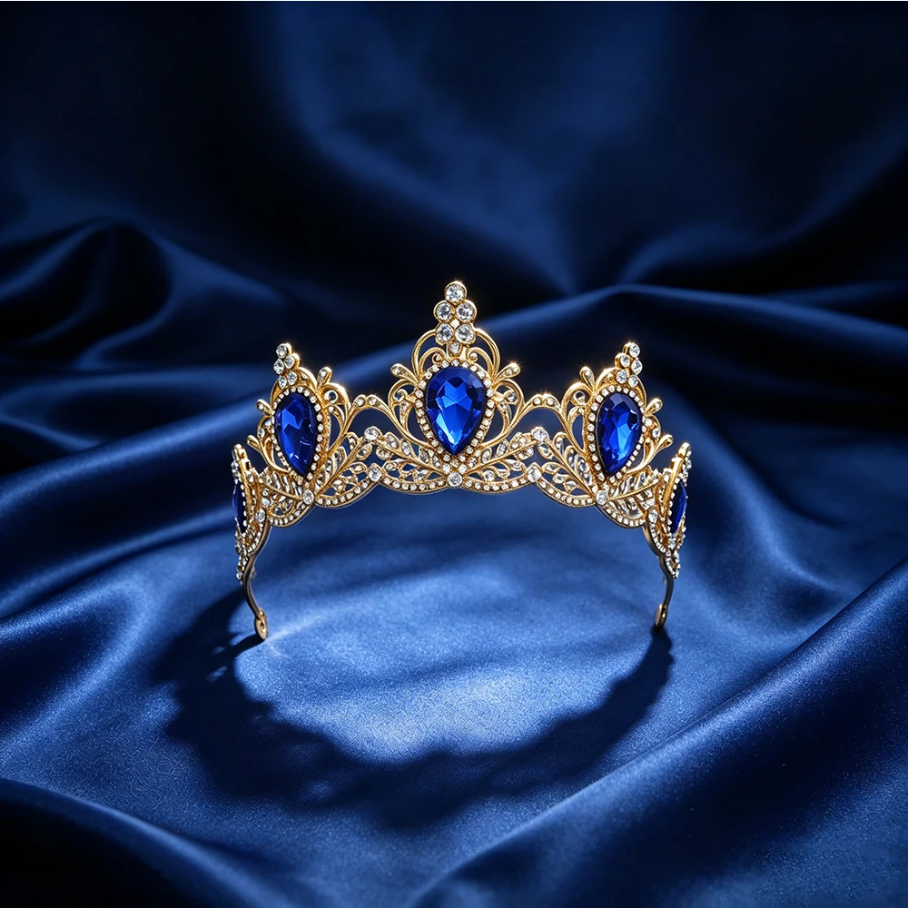1pc Baroque Tiara Crown Rhinestone Princess Diadem Women Bridal Wedding Party Prom Birthday Hair Accessories Headband view 5
