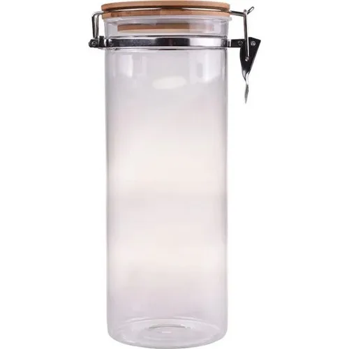 Arow Gora Locked Glass Jar With Bamboo Lid