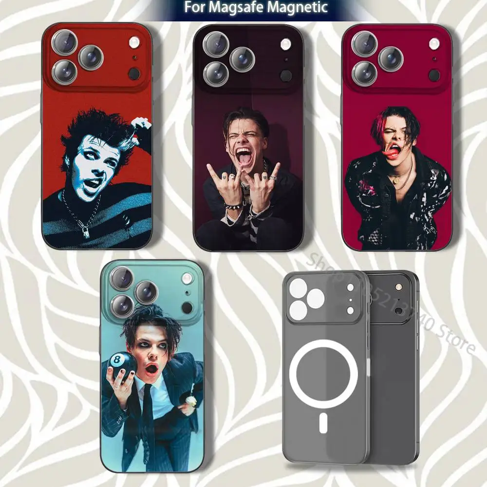 

Y-YungbludS COOL Singer Phone Case For iPhone 16,14,11,17,13,15,12,Air,Plus,Pro,Max,E,Mini Grey Frosted for MagSafe Magnetic