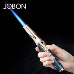 JOBON Outdoor Camping BBQ Welding Bendable Spray Gun 360° Using Windproof High Temperature Blue Flame Turbine Jet Gas Lighter