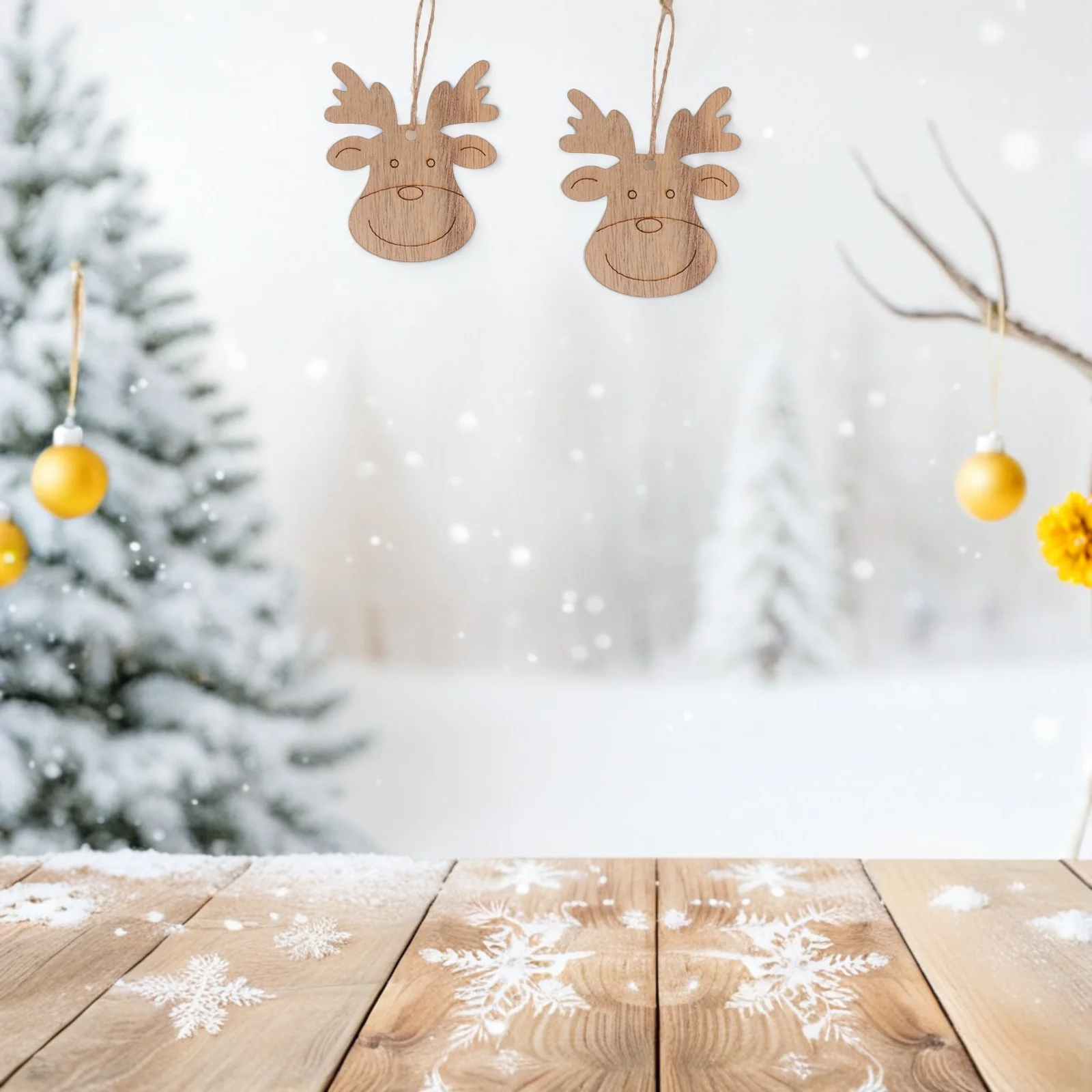 

20pcs Christmas DIY Wood Craft Elk Decorations Kids Hand Painted Ornament Sewing Tools Accessories Hanging Toys