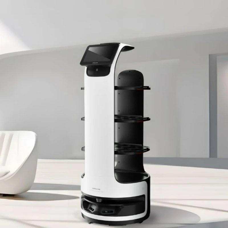 MiCity Navegação Automática Inteligente Nova Chegada Robô de Entrega de Alimentos de Duas Tela Robô de Garçom Inteligente para Restaurante