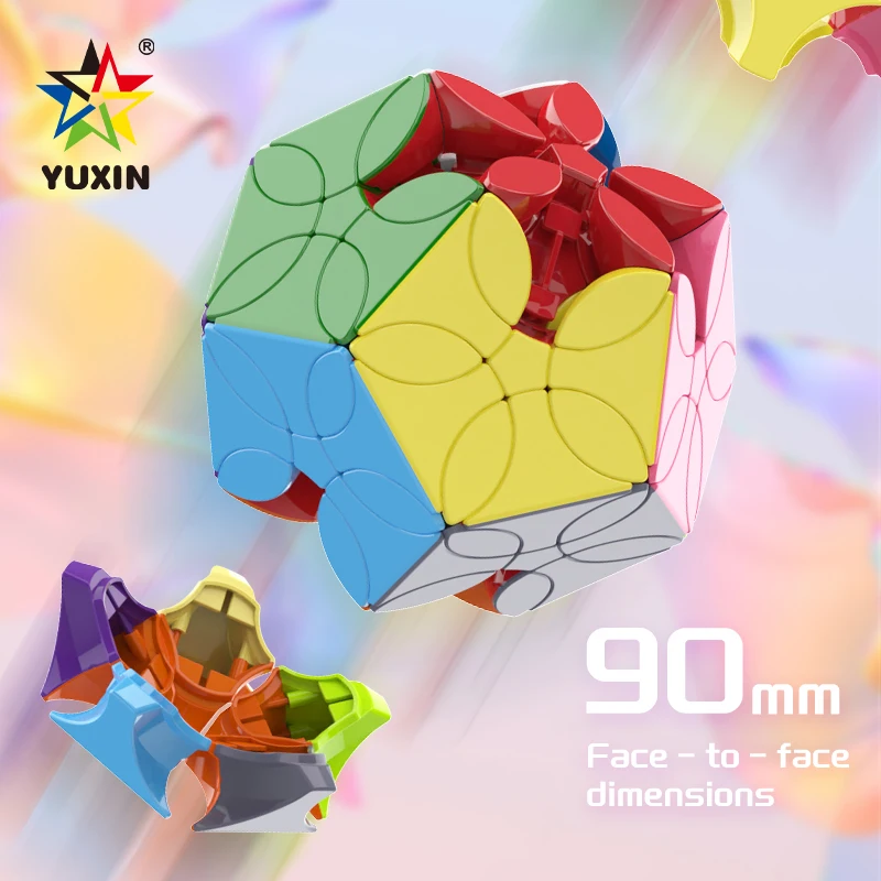 Yuxin 꽃잎 Megaminx 매직 스피드 큐브 재미 있고 예쁜 큐브 스티커가없는 전문 Fidget 장난감 퍼즐 장난감 어린이 선물
