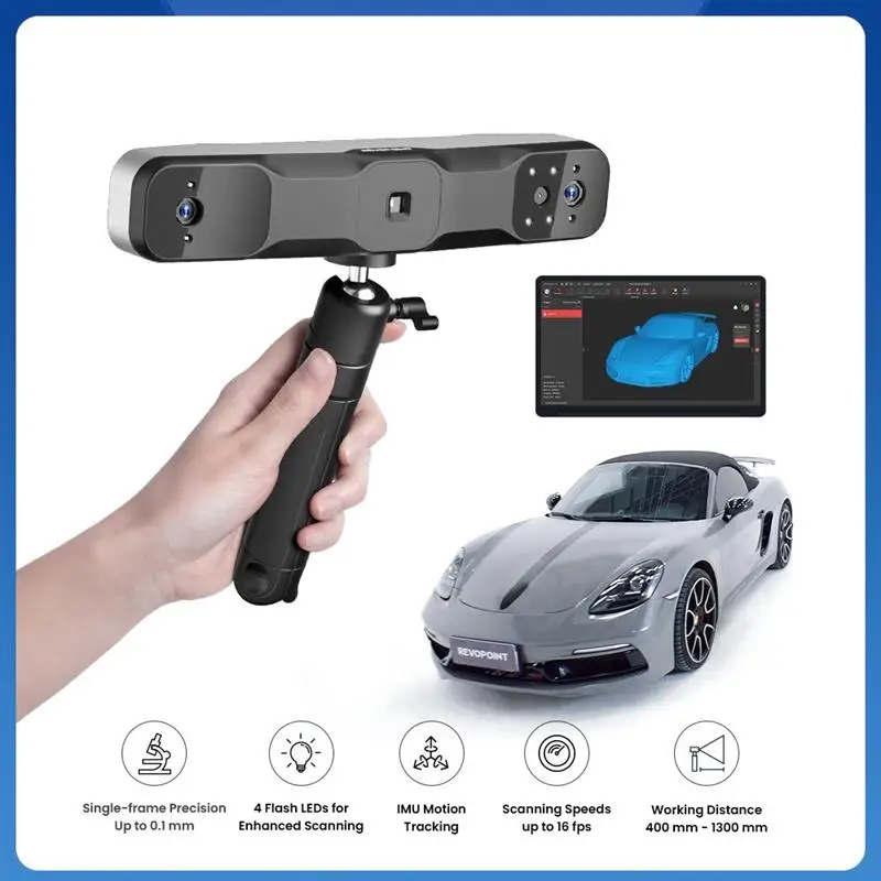 New: RANGE 2 3D Scanner for 3D Printing Handheld, 3D Modeling Built-in RGB Color Camer,Supports Body Face Big Objects Scan