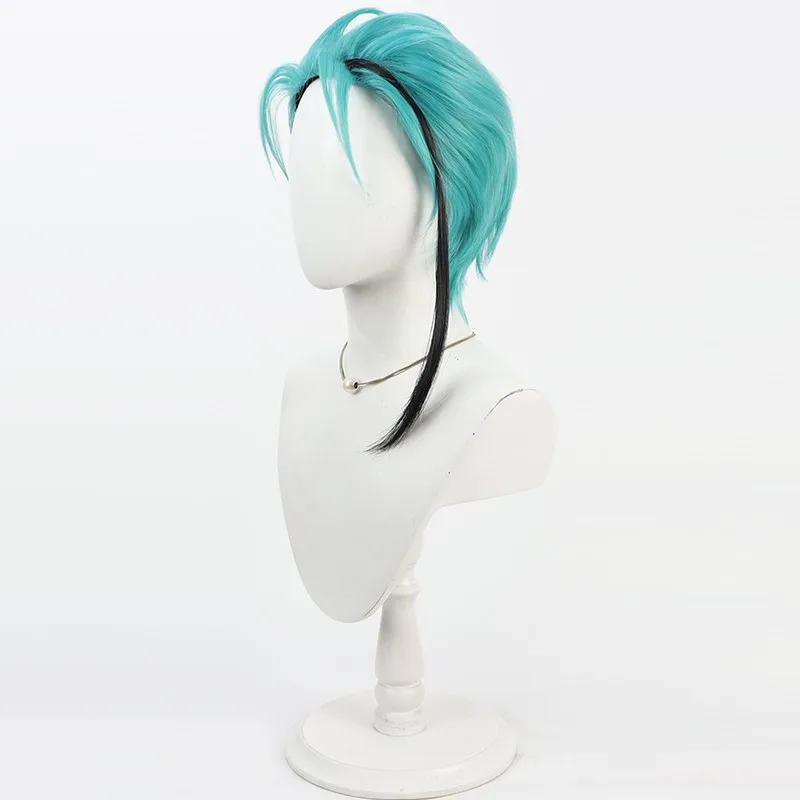 Game Twisted-Wonderland Jade Floyd Cosplay Pruik Kort Blauw Haar Anime Halloween Party Rollenspel Synthetische Pruik Mannen Vrouw