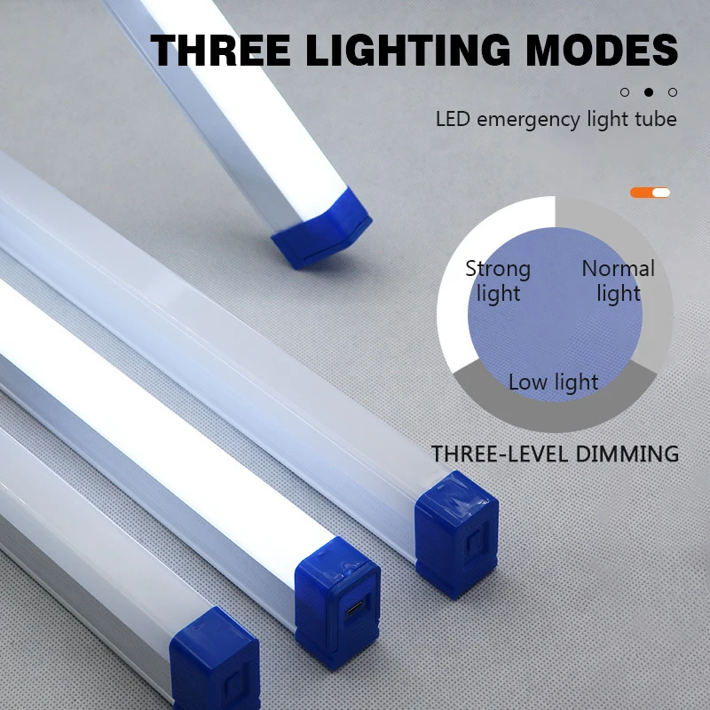 USB 5V Emergency Light LED Rechargeable Lamp Tube Camping Magnetic Portable Lightinging Night Market Outdoor Vehicle Hard Strip