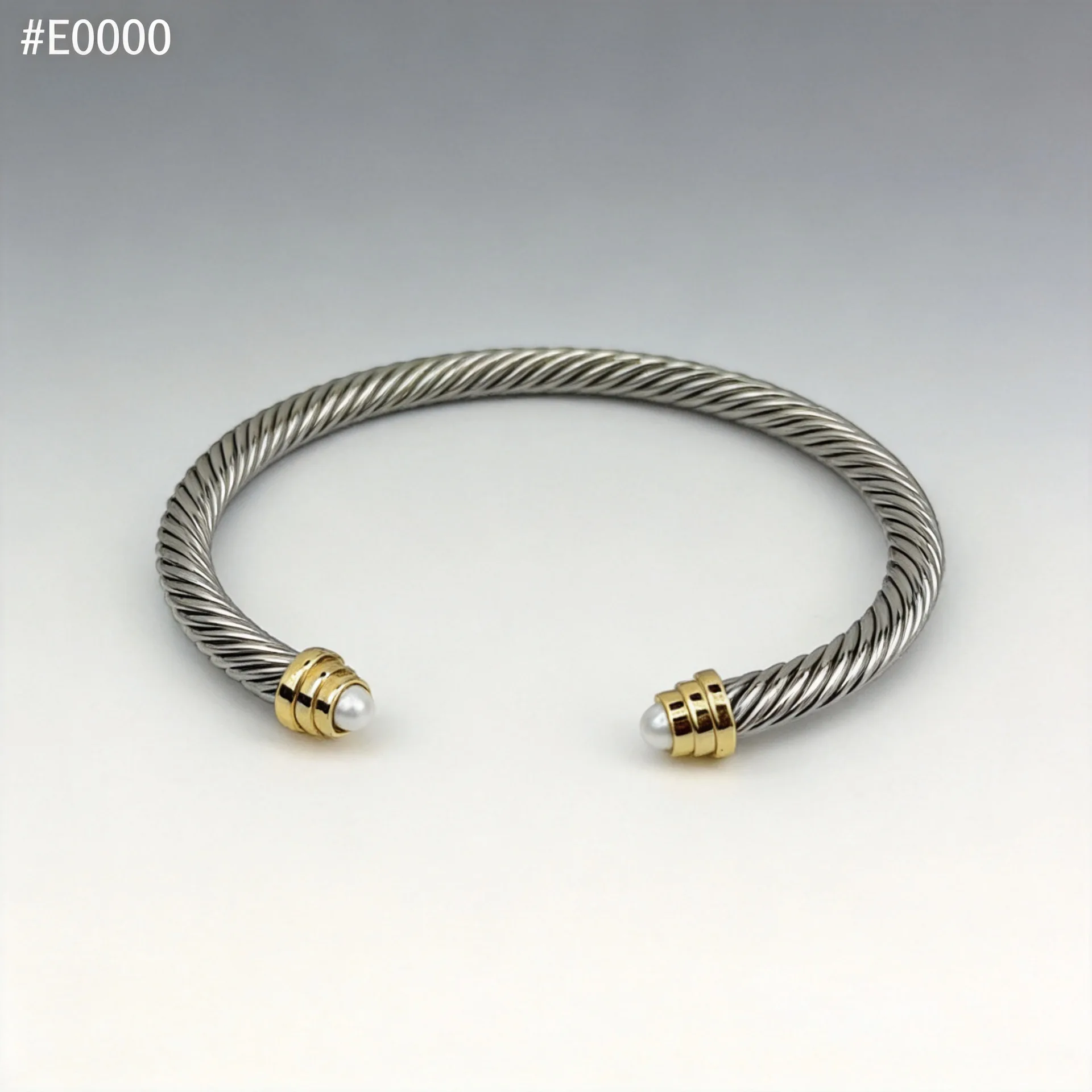 European and American New Fried Dough Twists Bracelet Women's Elastic Fried Dough Twists Copper Wire Rope C-shaped Open Bracelet