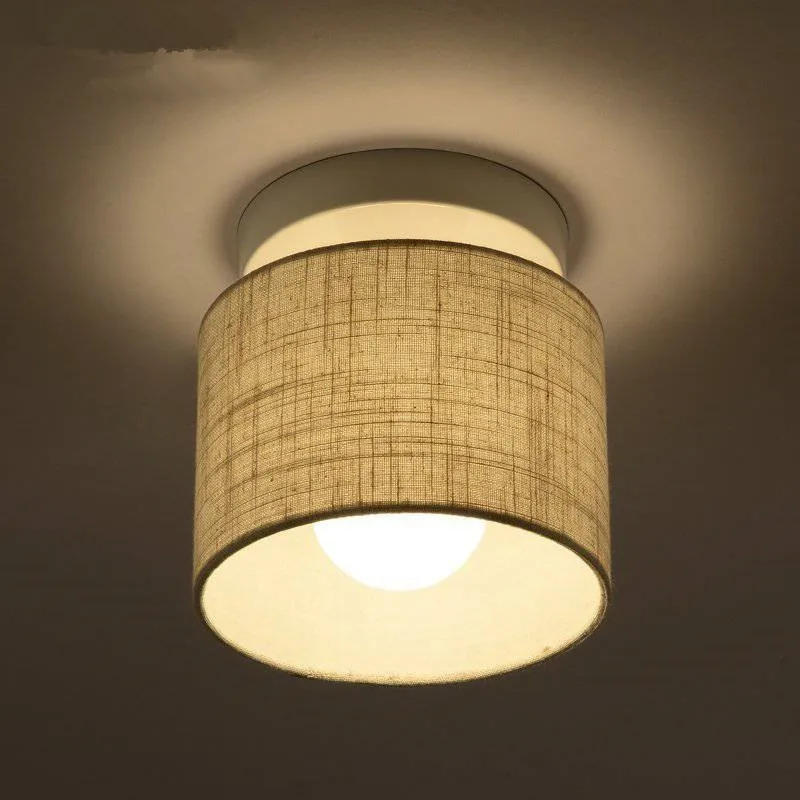 

Janpaness Fabric Ceiling Lamp With Square Lampshade Lamparas de techo Cloth Surface Mounted Corridor Lighting Fixtures