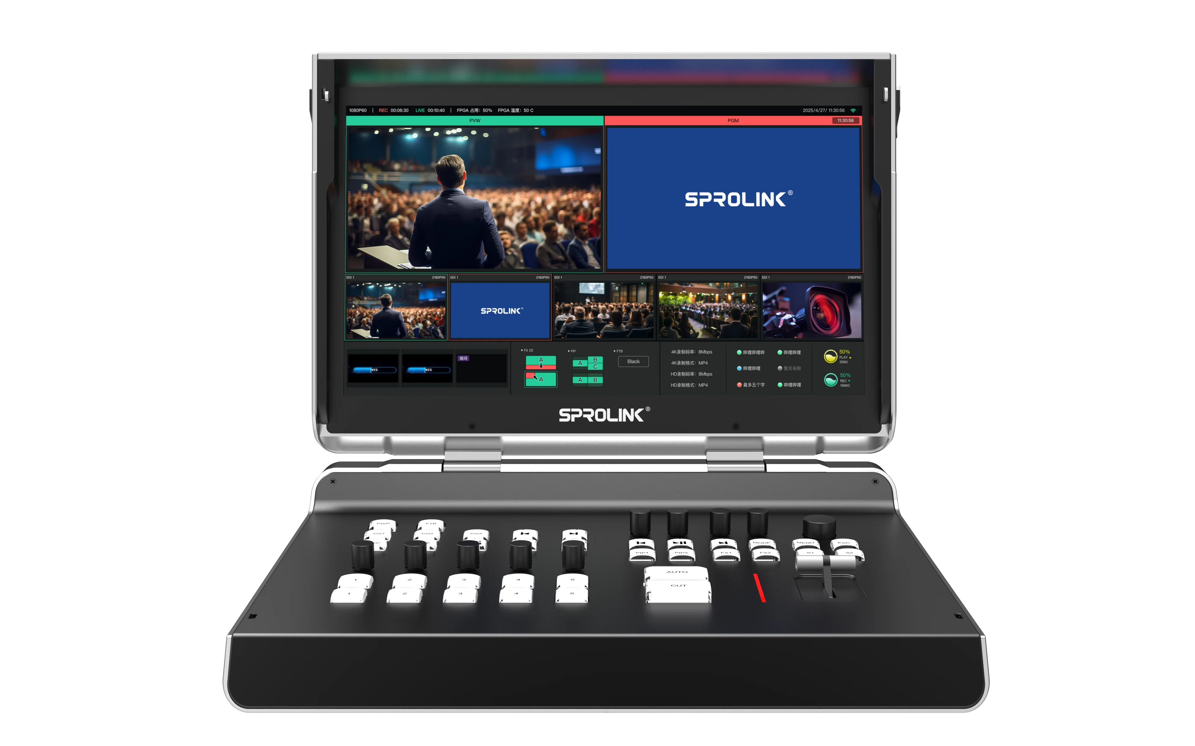 SPROLINK Neolive N5 4K Video Switcher for Live Streaming 15.6-inch Large HD Screen USB3.0 & 4K Input &4K60Hz Output