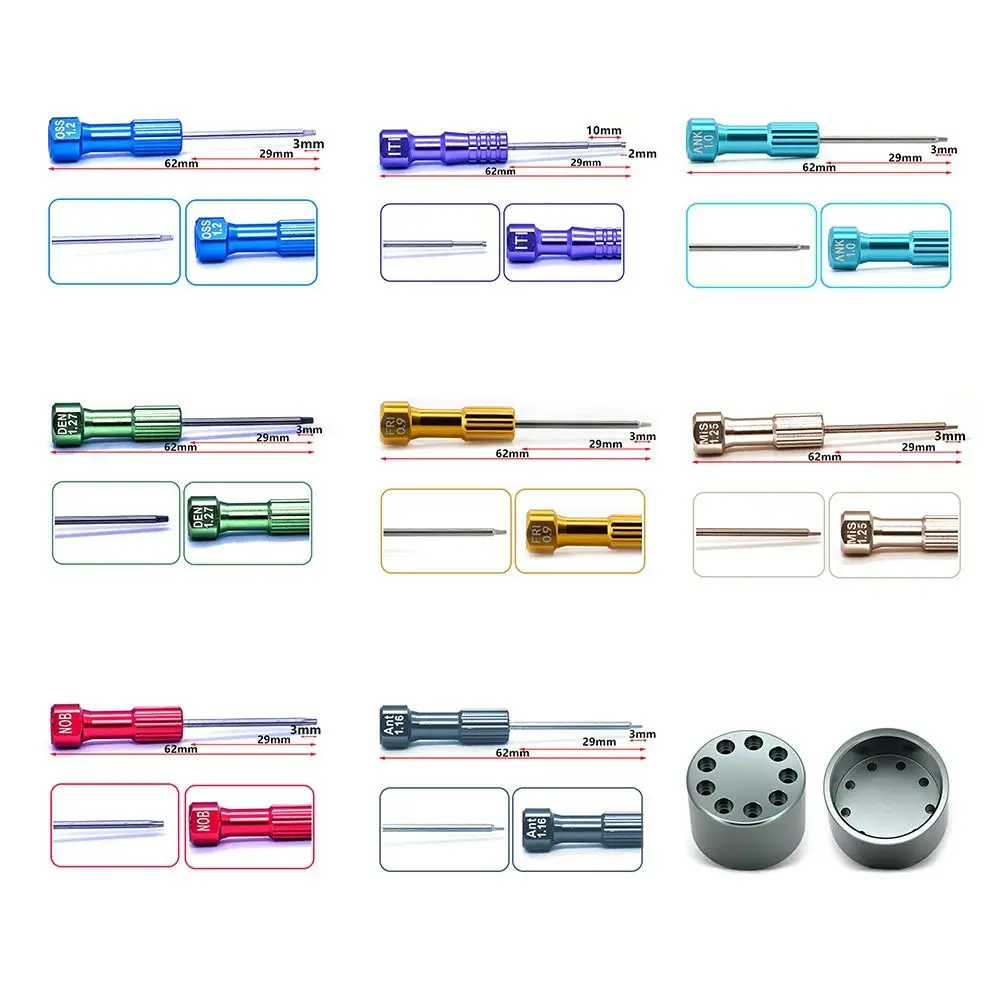 

6.2cm Technician Screwdriver Stainless Steel Multiple Color Micro Screwdriver Implant DIY Dentist Instrument Dental Laboratory