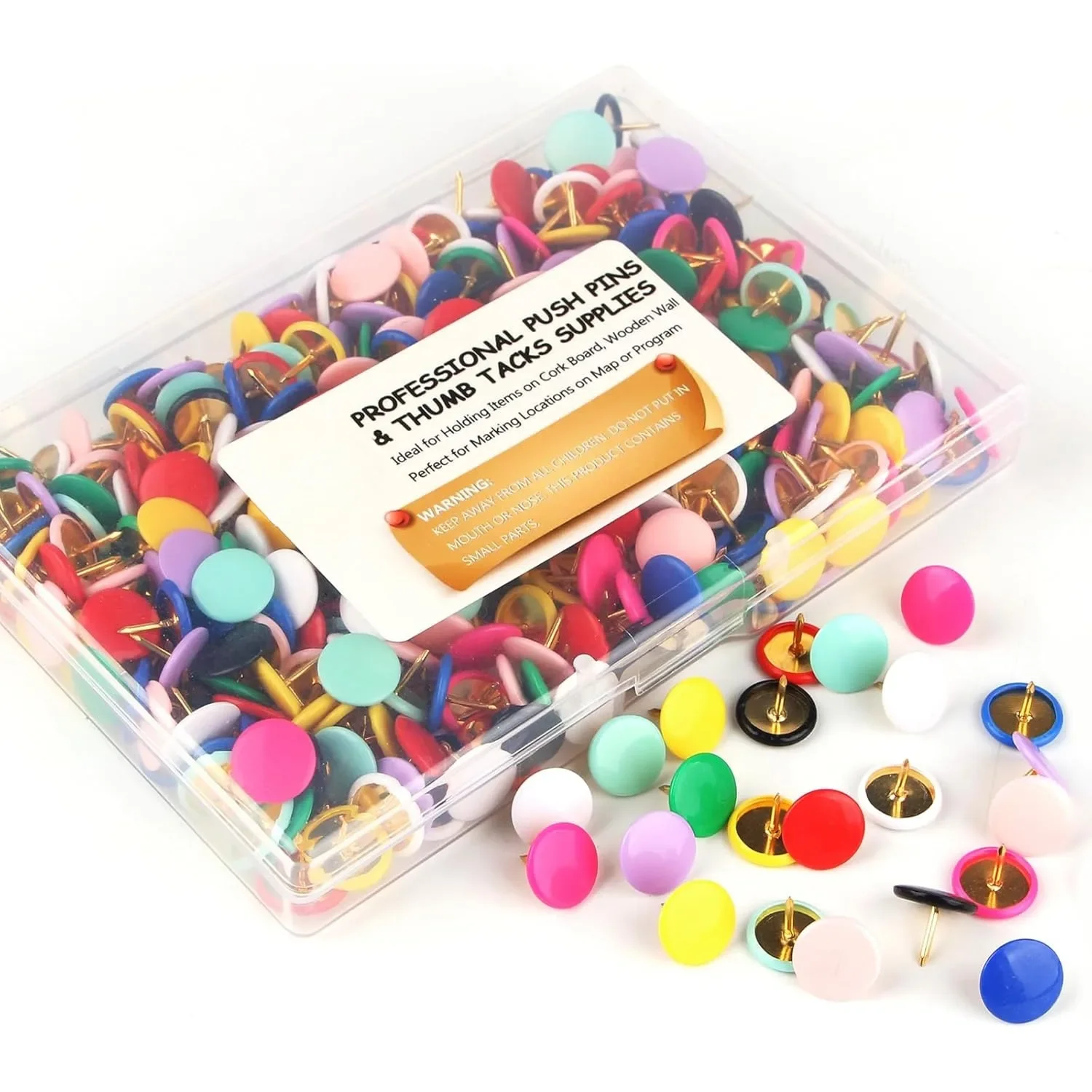 Puntina per pollice 400, chiodo decorativo con puntine rotonde in plastica colorata (colore)