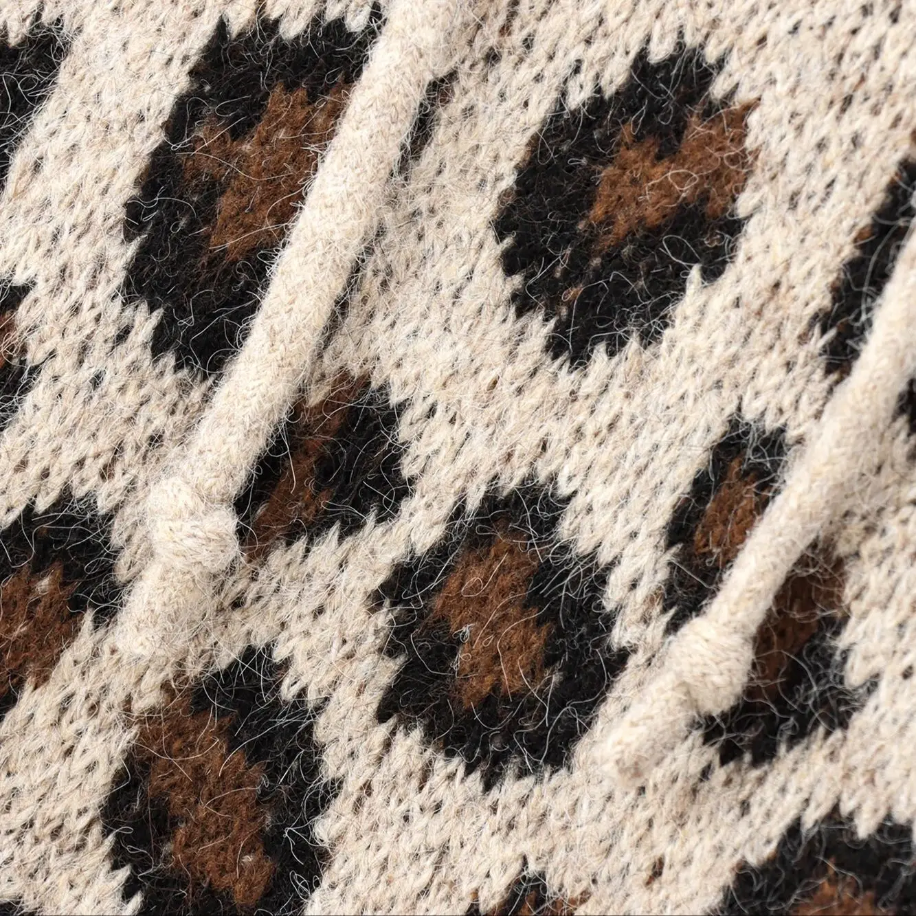 الشتاء النساء الملابس هوديي سترة الحيوان نمط الجاكار الرباط بأكمام طويلة محبوك البلوز امرأة #4